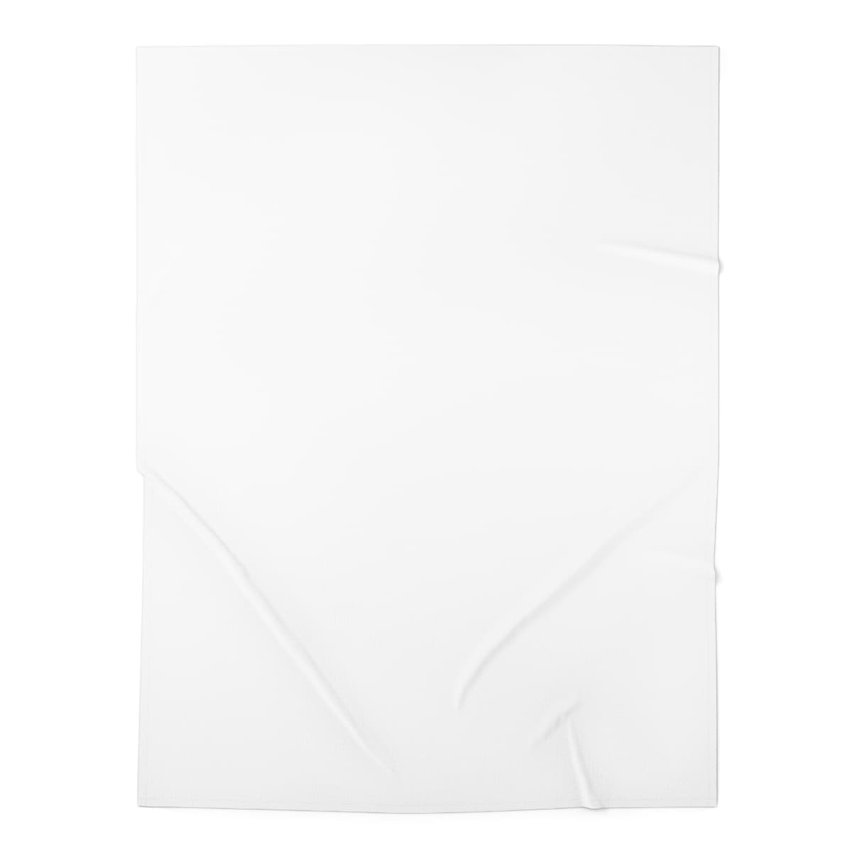 Plain white baby swaddle blanket, front view