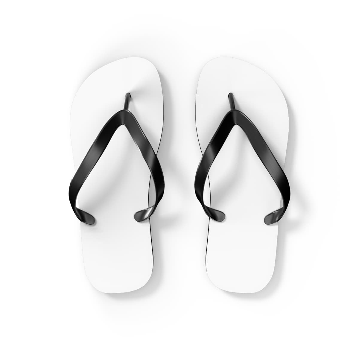 Plain black sole flip flops, front view
