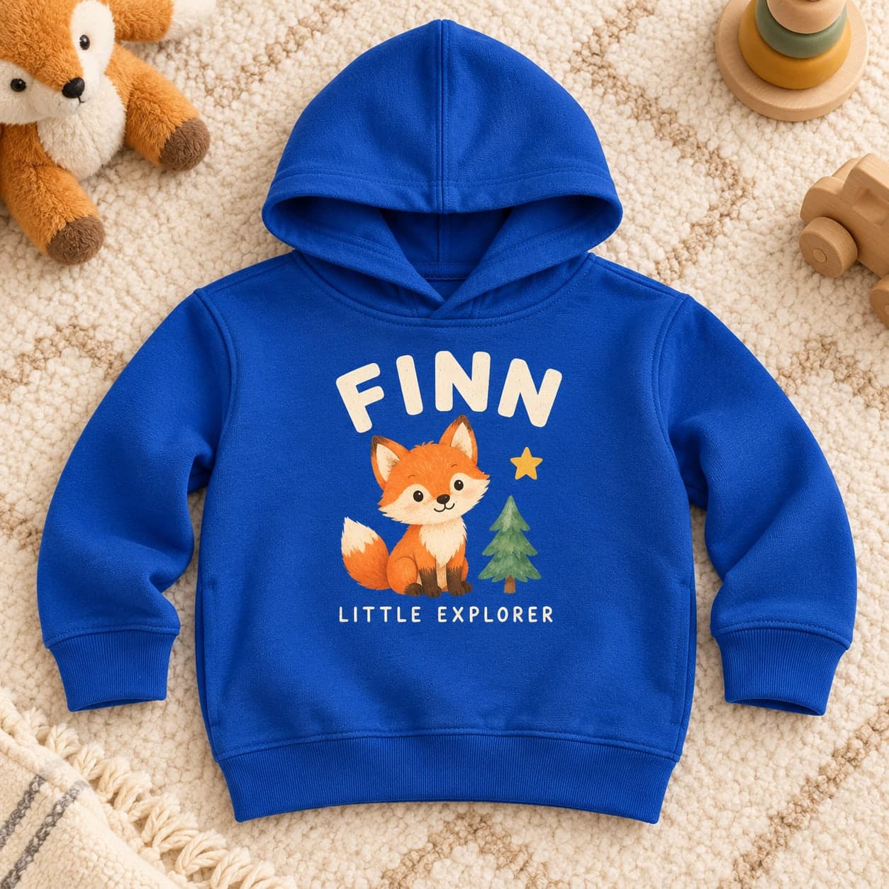 Custom Toddler Jersey-Lined Fleece Hoodie with Your Photo or Text