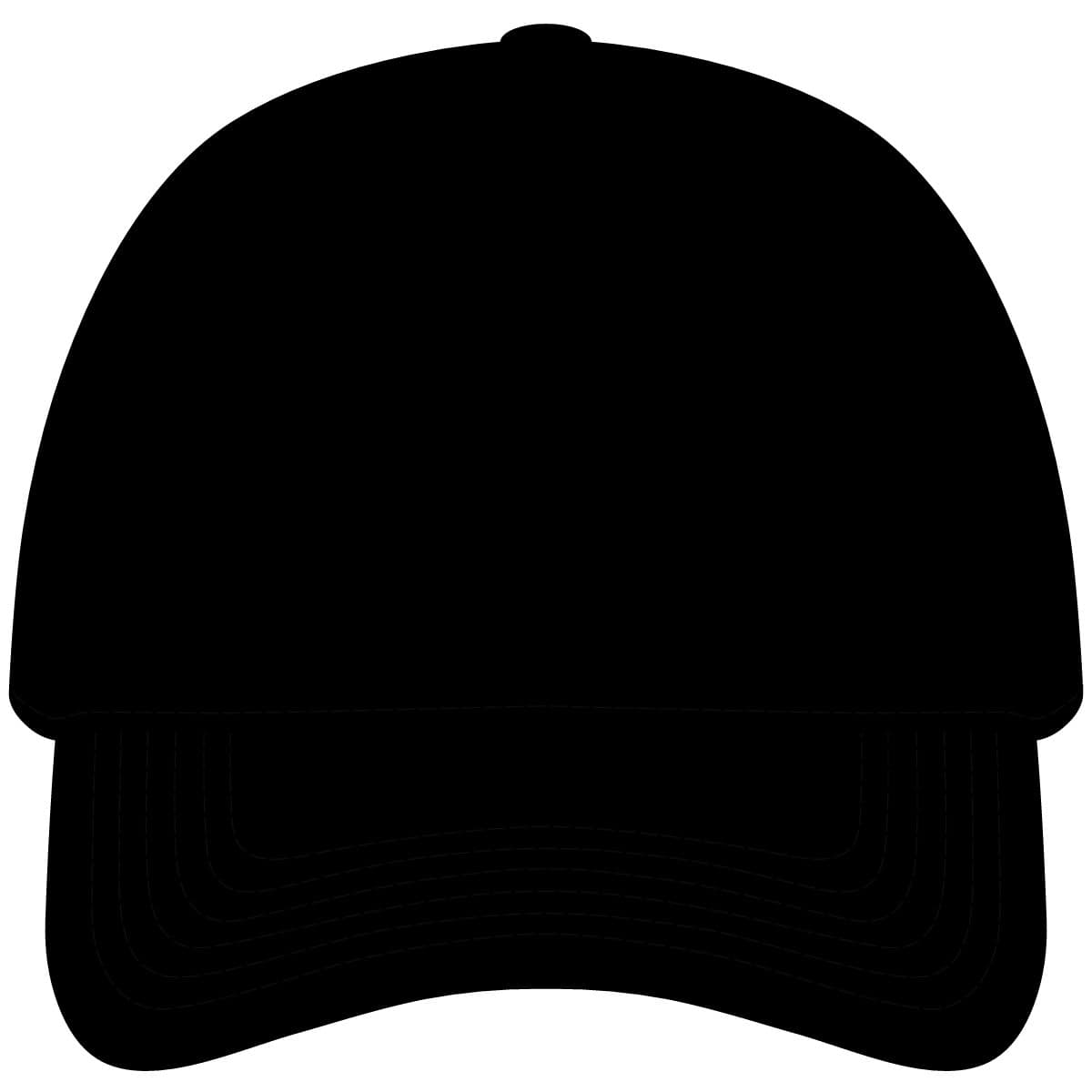 Plain black seamless cap, front view