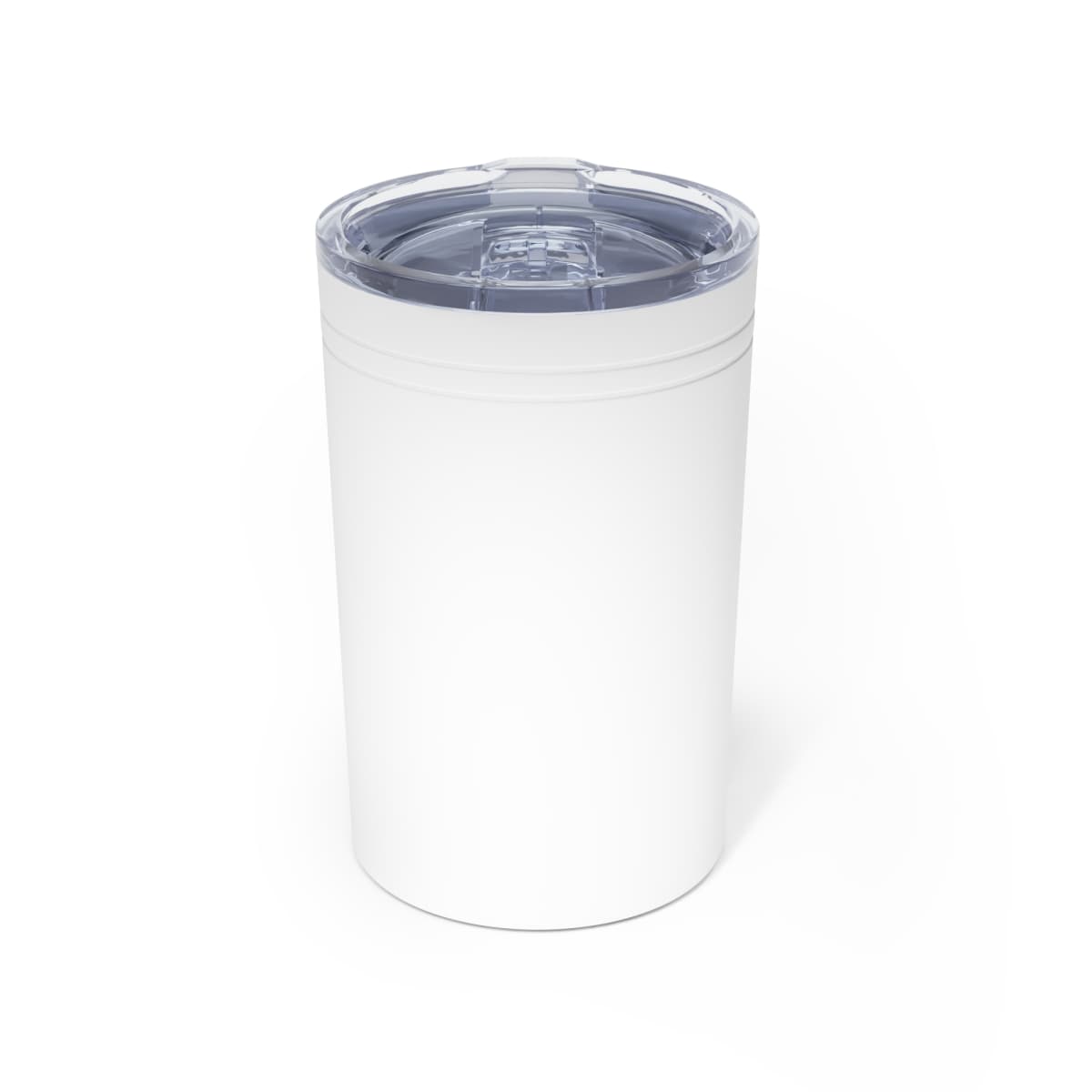 Plain white vacuum insulated tumbler, 11oz, front view