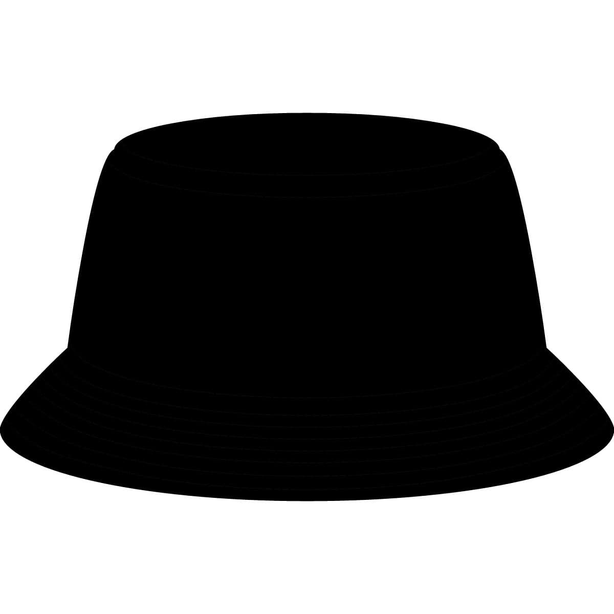 Plain black bucket hat, front view