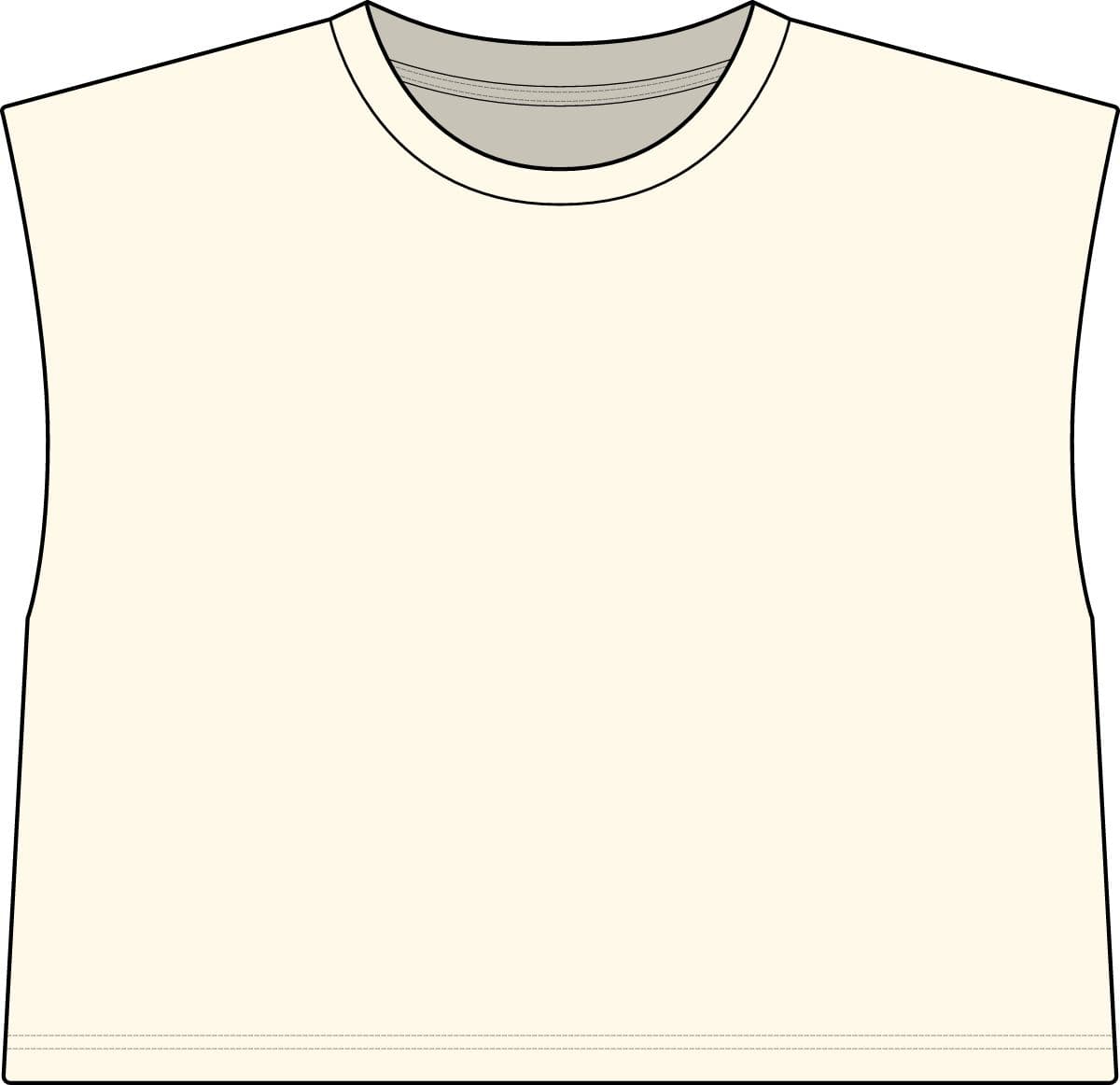Plain faded cream women's garment-dyed heavyweight muscle tee, front view