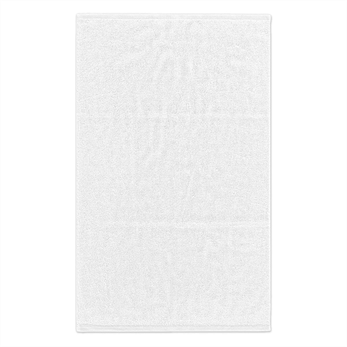 Plain white rally towel, 11x18, front view
