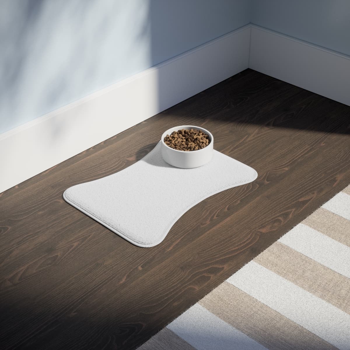 Custom Bone or Fish Shaped Foam Pet Food Mat with Your Photo or Text