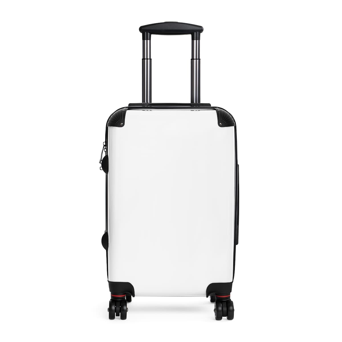 Plain black suitcase, front view