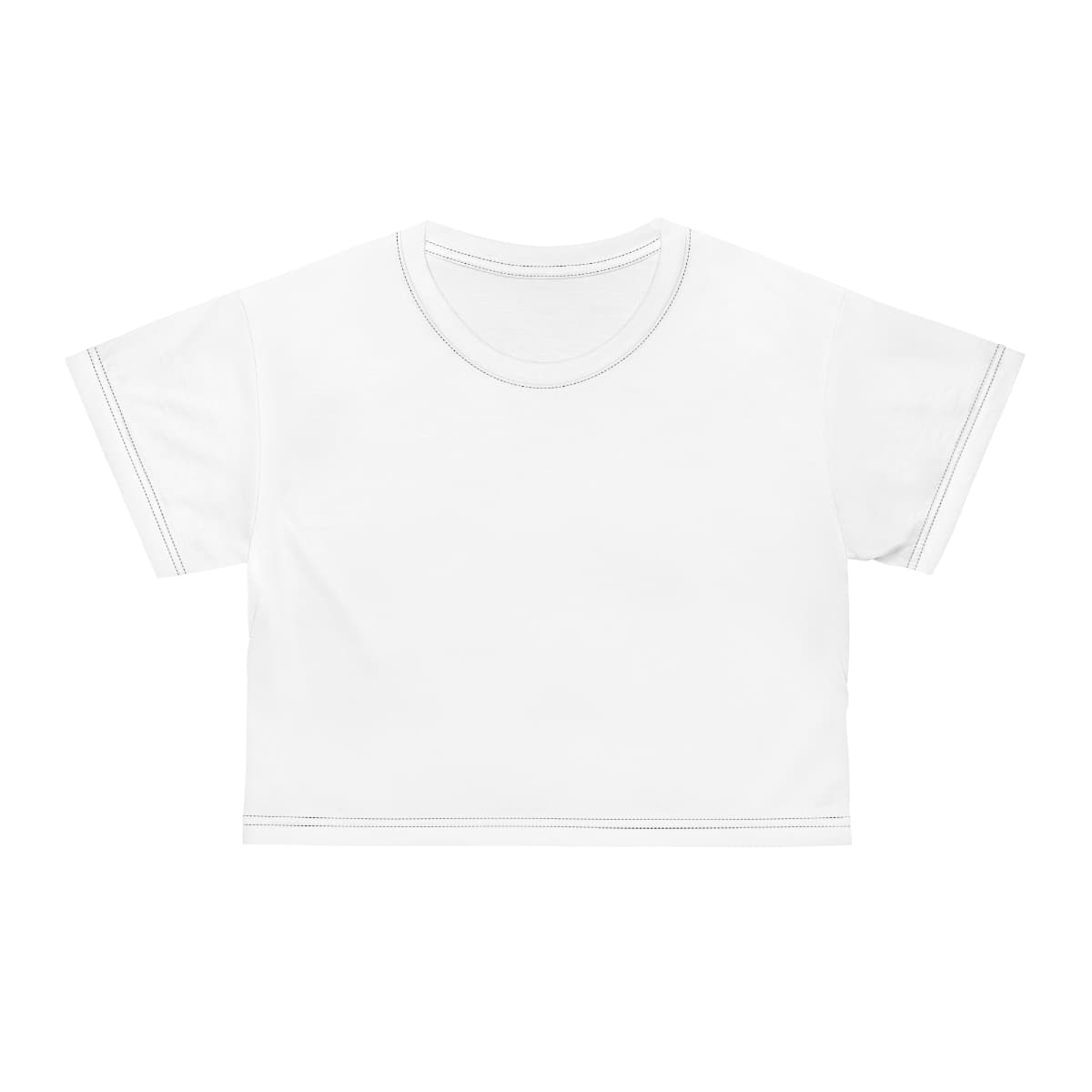 Plain black stitching crop tee (aop), front view