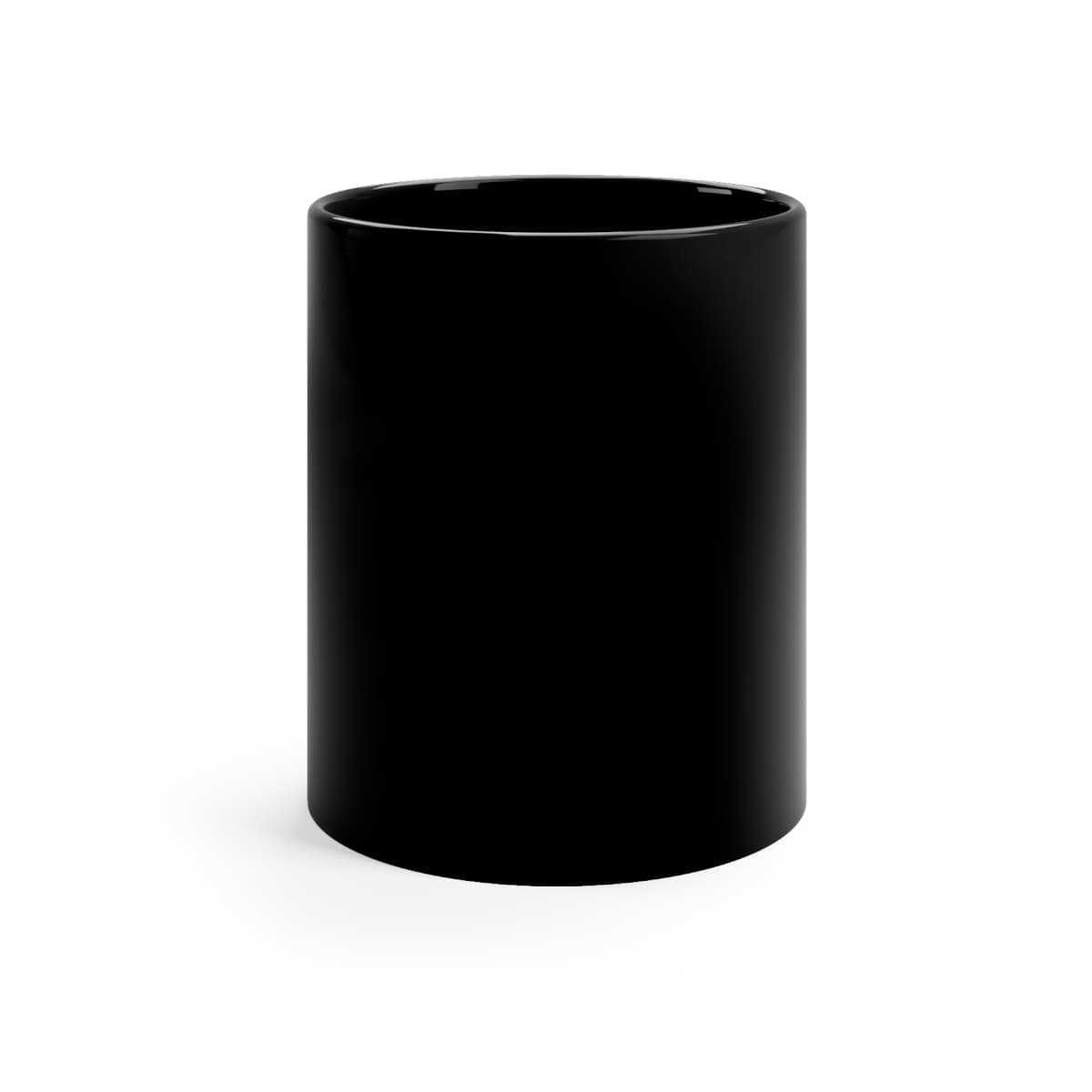 Plain black black coffee mug, 11oz, front view