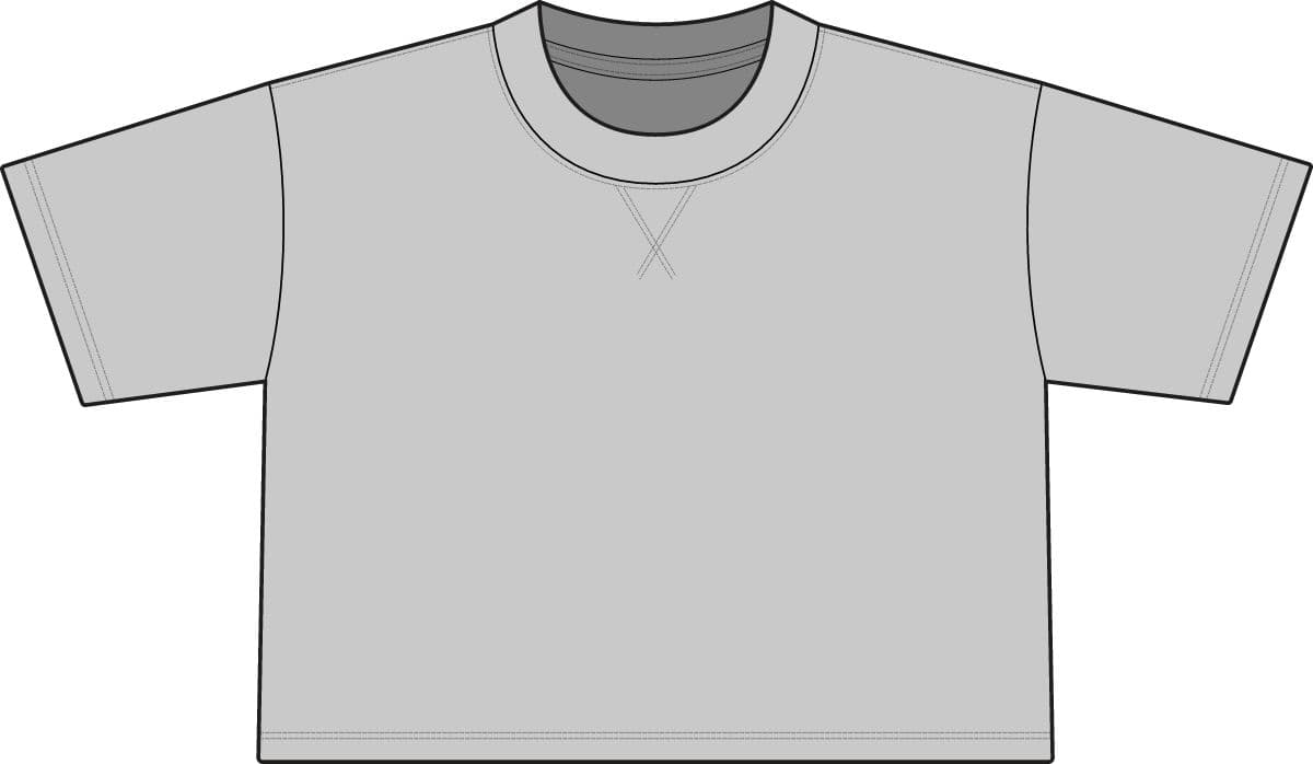 Plain heather grey women's french terry mid-length boxy top, front view