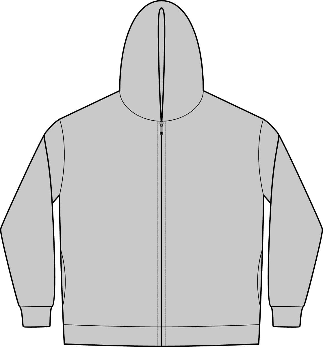Plain heather grey unisex reflex fleece full-zip hoodie sweatshirt, front view