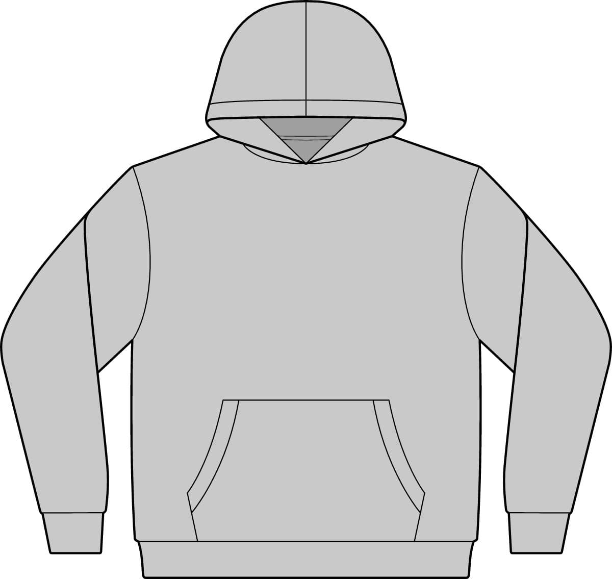 Plain heather grey unisex reflex fleece hoodie sweatshirt, front view