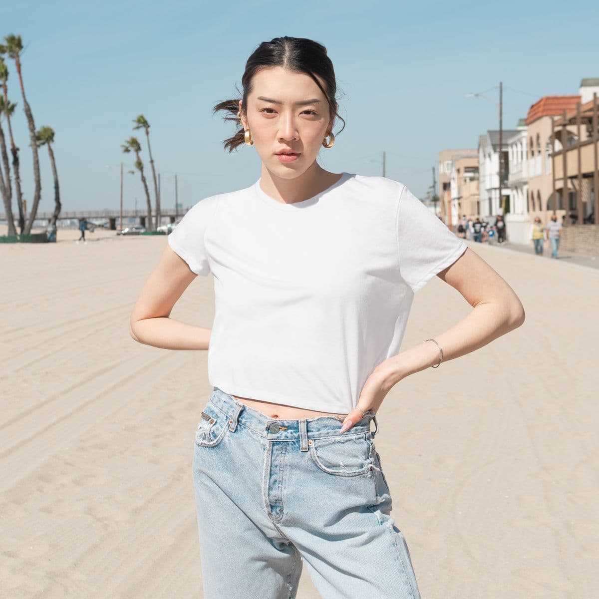 Custom Women's Flowy Fit Crop Top with Your Photo or Text