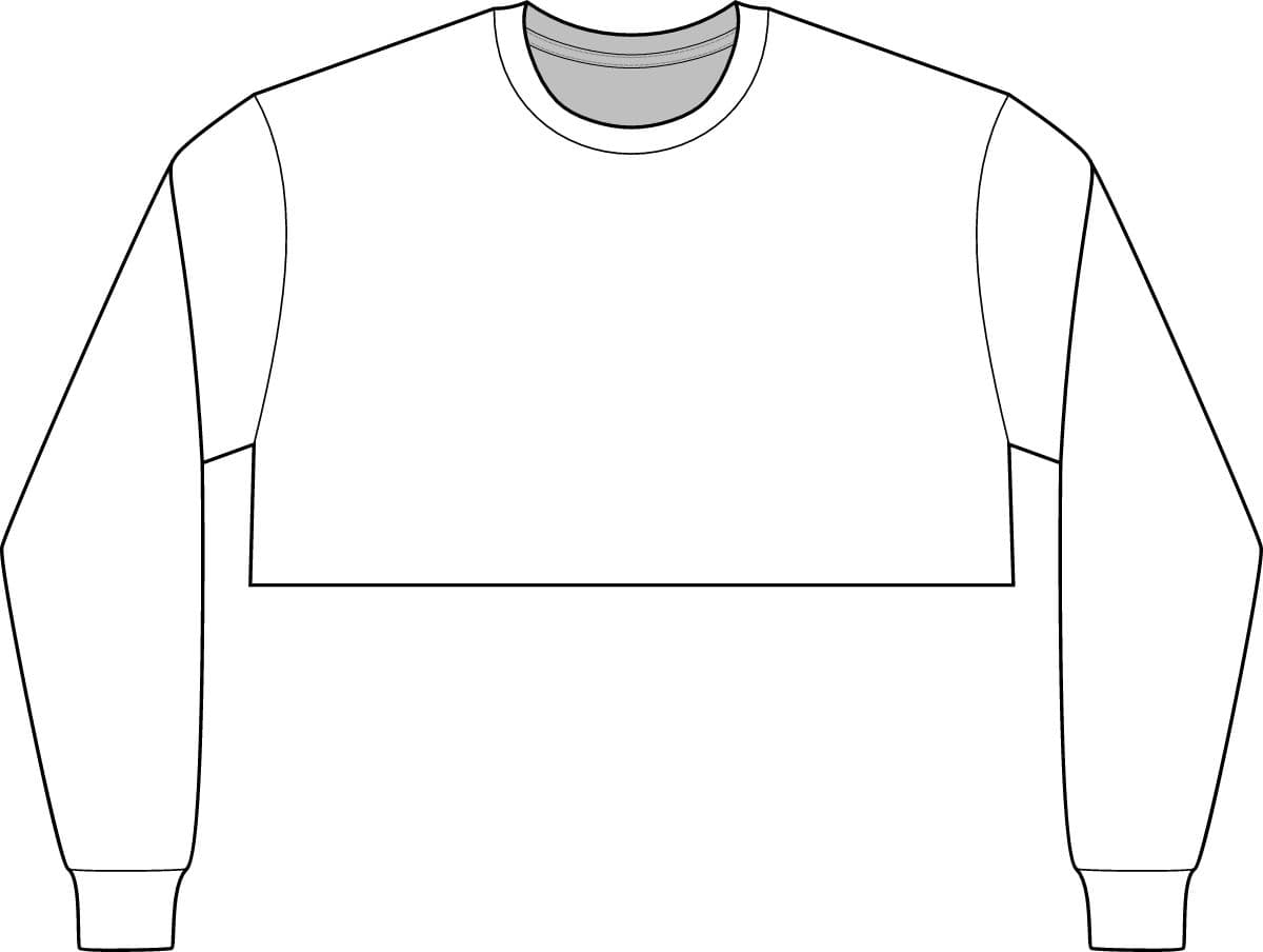 Plain white women's fwd fashion crop long sleeve tee, front view