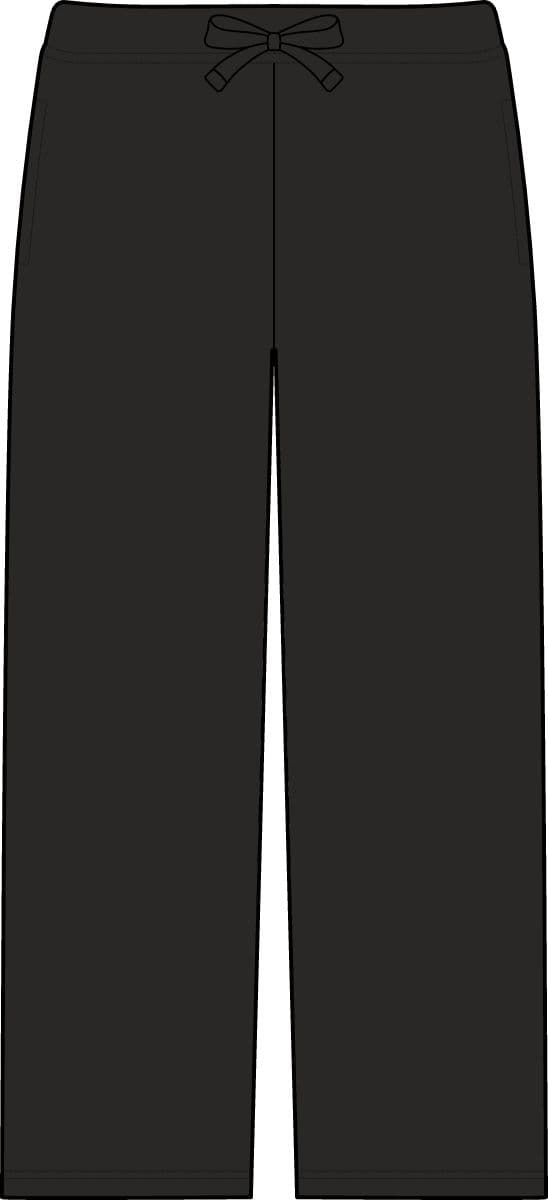 Plain black/ gold women's haley flannel pants, front view