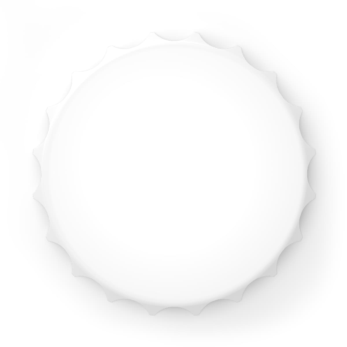 Plain white bottle opener, front view