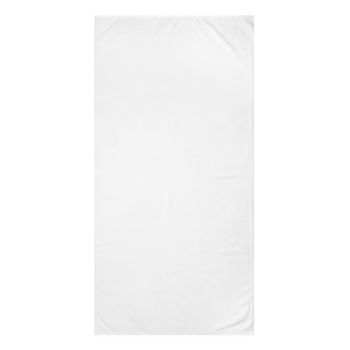 Plain white mink-cotton towel, front view