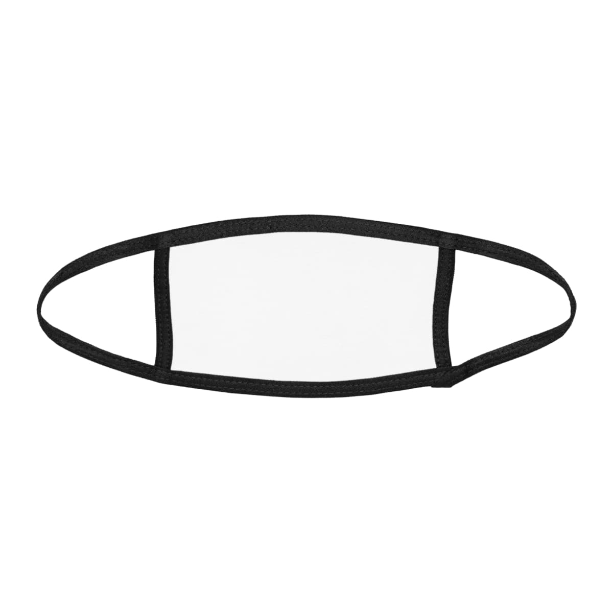 Plain black stitching kid's face mask, front view
