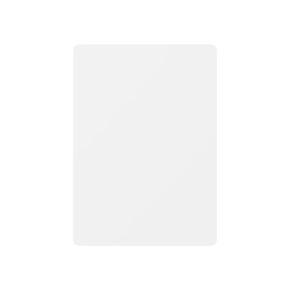 Plain white poker playing cards, front view