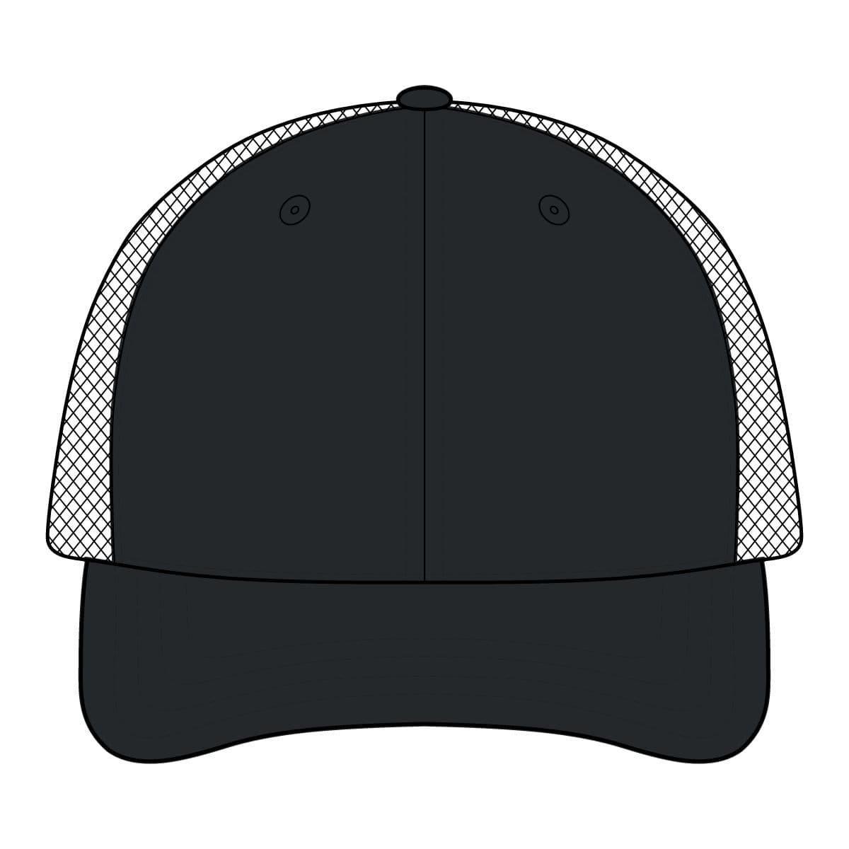 Plain black/ oyster eco trucker cap, front view