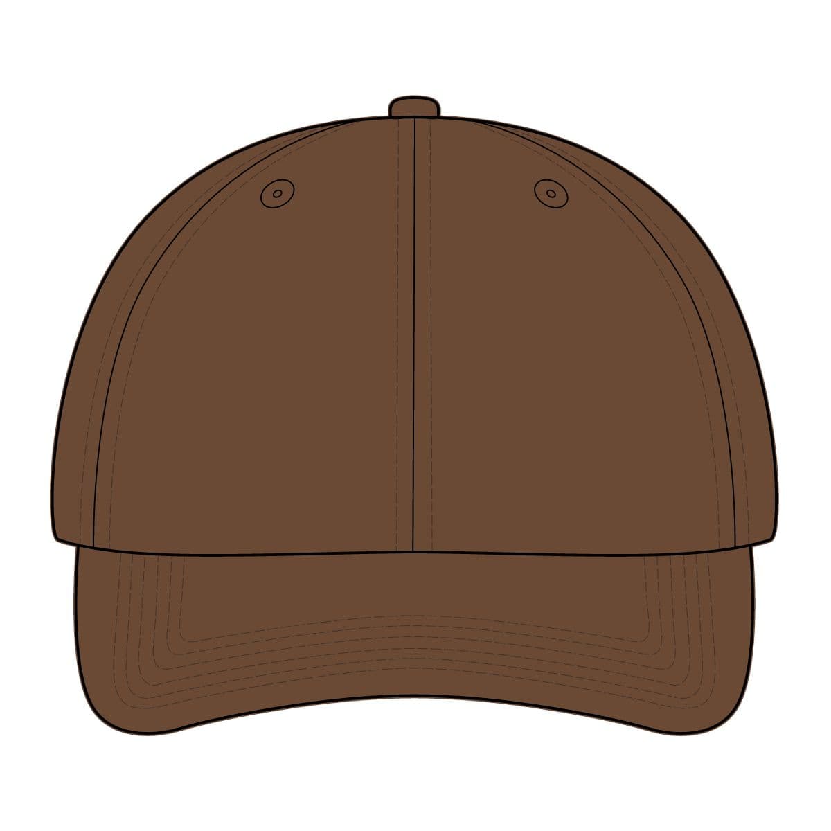 Plain sienna washed hemp unstructured baseball cap, front view