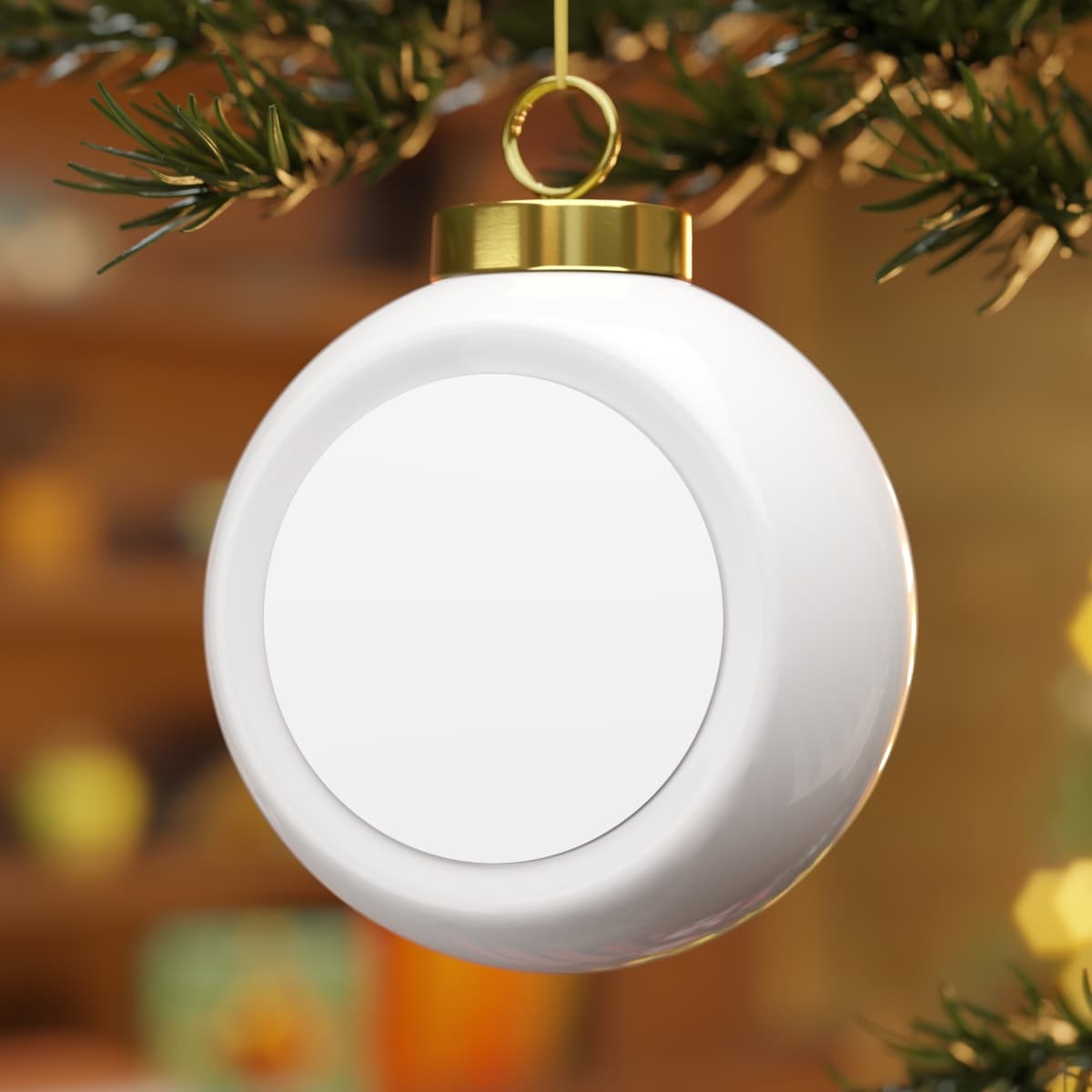 Custom Vintage Ceramic Ball Ornament with Your Photo or Text