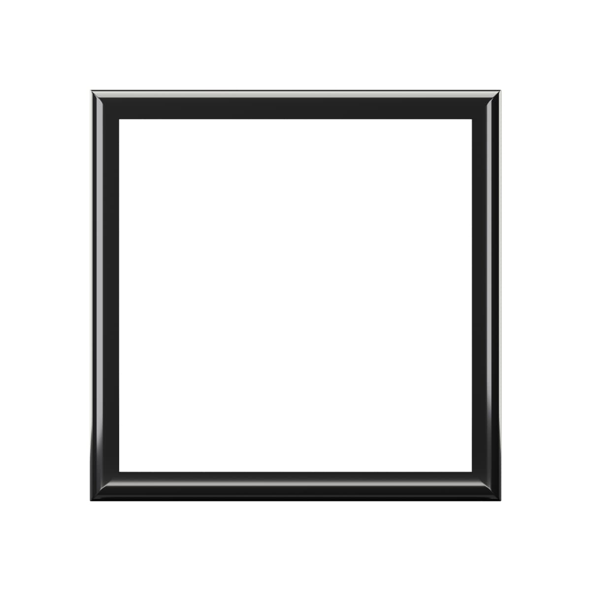 Plain ebony black jewelry box, front view