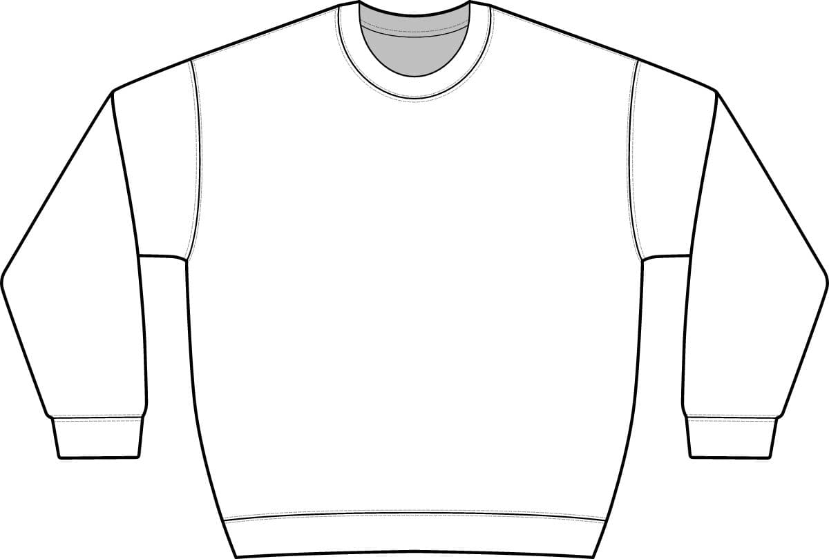 Plain white unisex crewneck sweatshirt, front view
