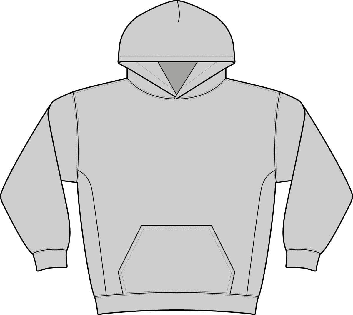 Plain ash unisex premium heavyweight hooded sweatshirt, front view