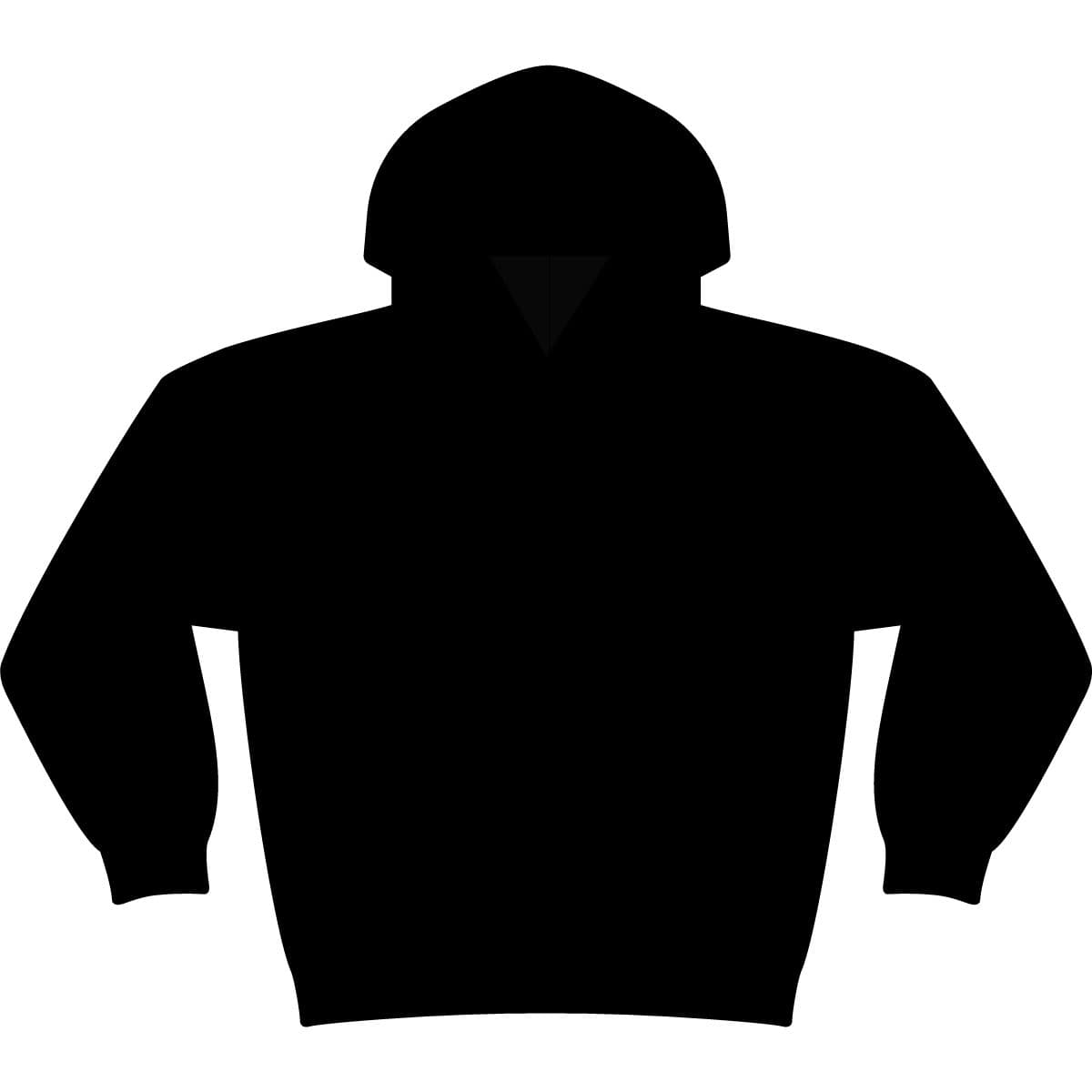 Plain black unisex lightweight hooded sweatshirt, front view