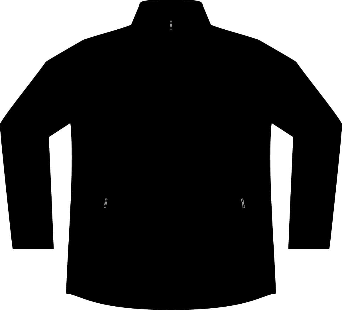 Plain black women's puffer jacket, front view