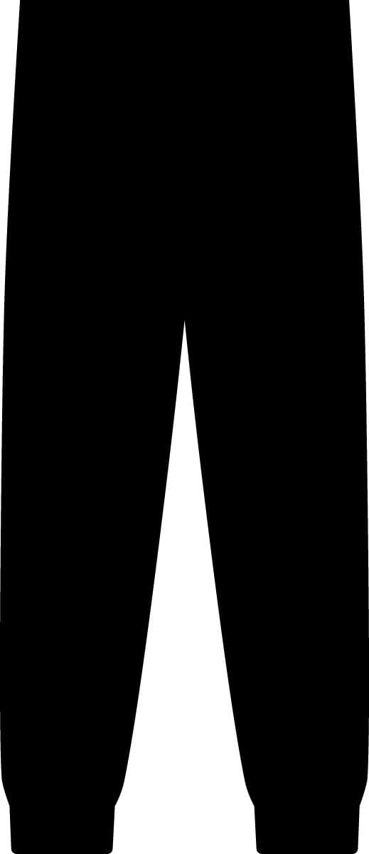 Plain black men's midweight fleece sweatpants, front view