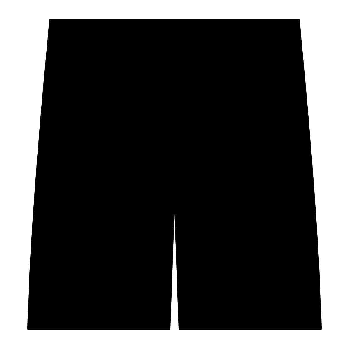 Plain black men's midweight fleece shorts, front view