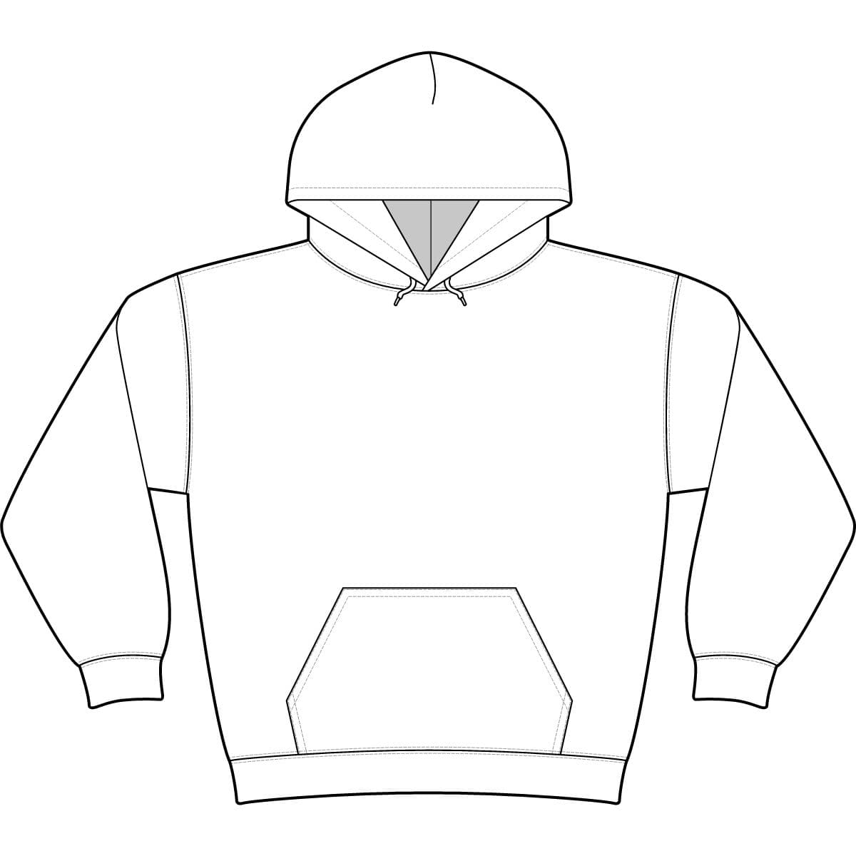 Plain white unisex legend premium heavyweight cross-grain hooded sweatshirt, front view