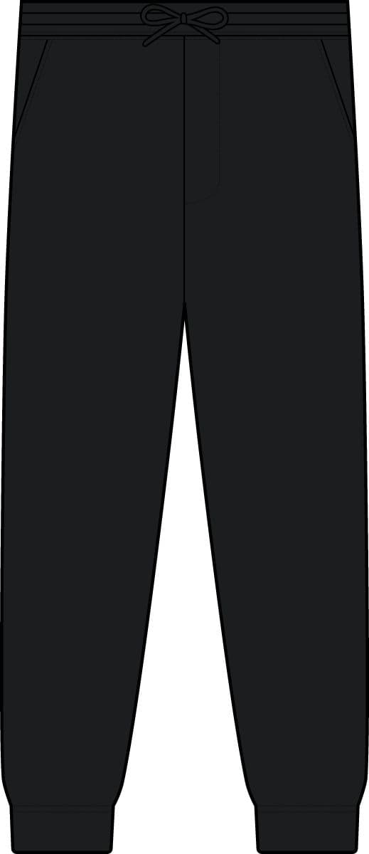 Plain tie dye black unisex tie-dyed fleece sweatpants, front view