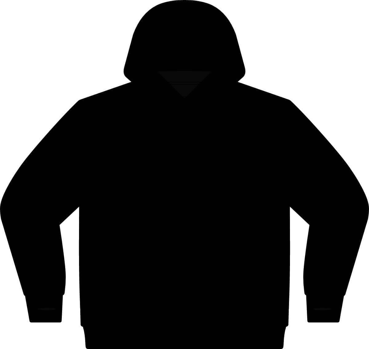 Plain black unisex midweight french terry hooded sweatshirt, front view