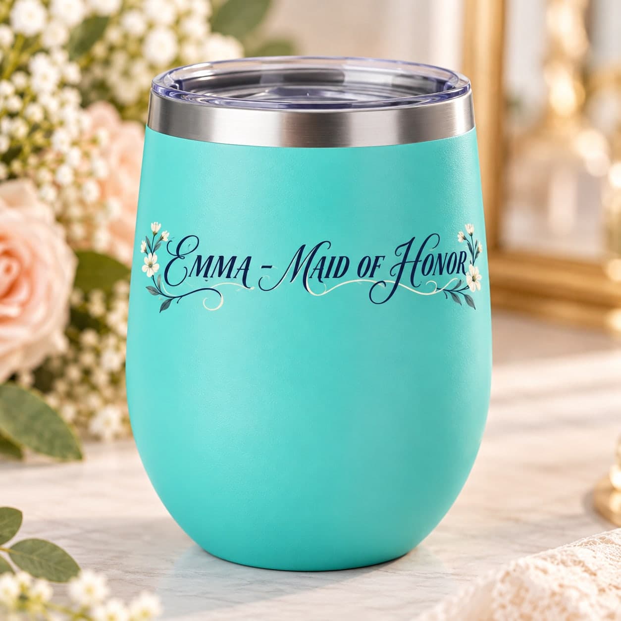 Custom 12 oz Copper Vacuum Insulated Cup with Your Photo or Text
