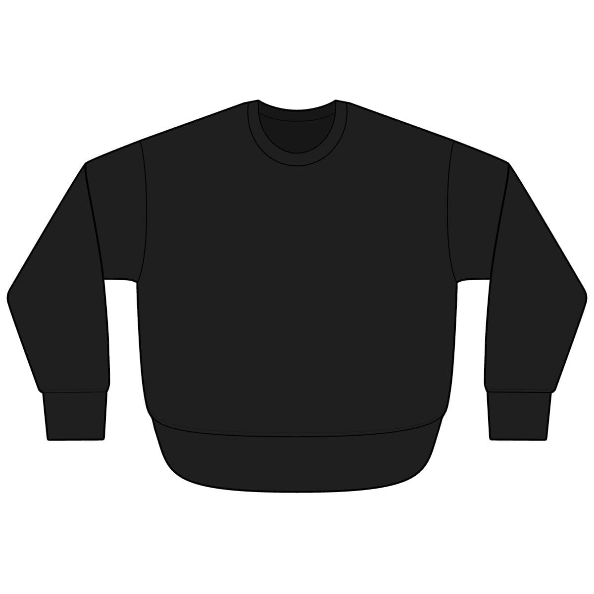 Plain black leopard women's weekend fleece crewneck sweatshirt, front view