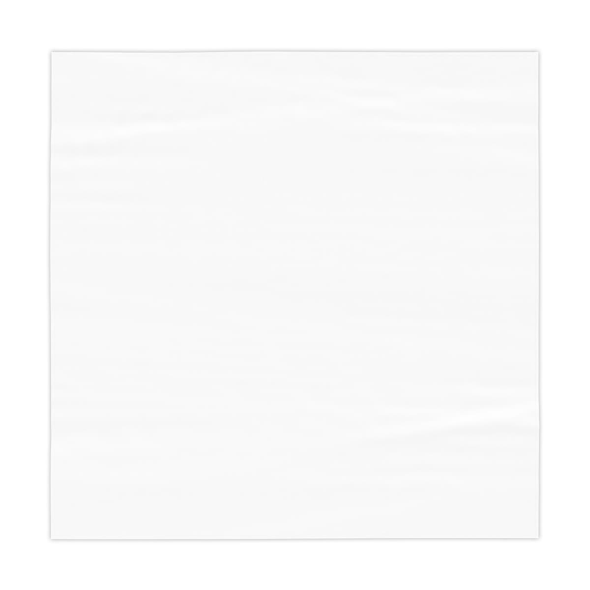 Plain white tablecloth, front view