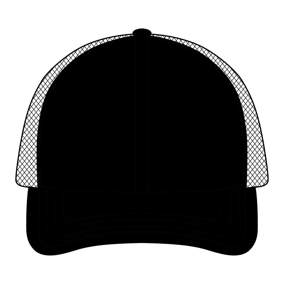 Plain black/ yellow/ khaki old favorite trucker cap, front view