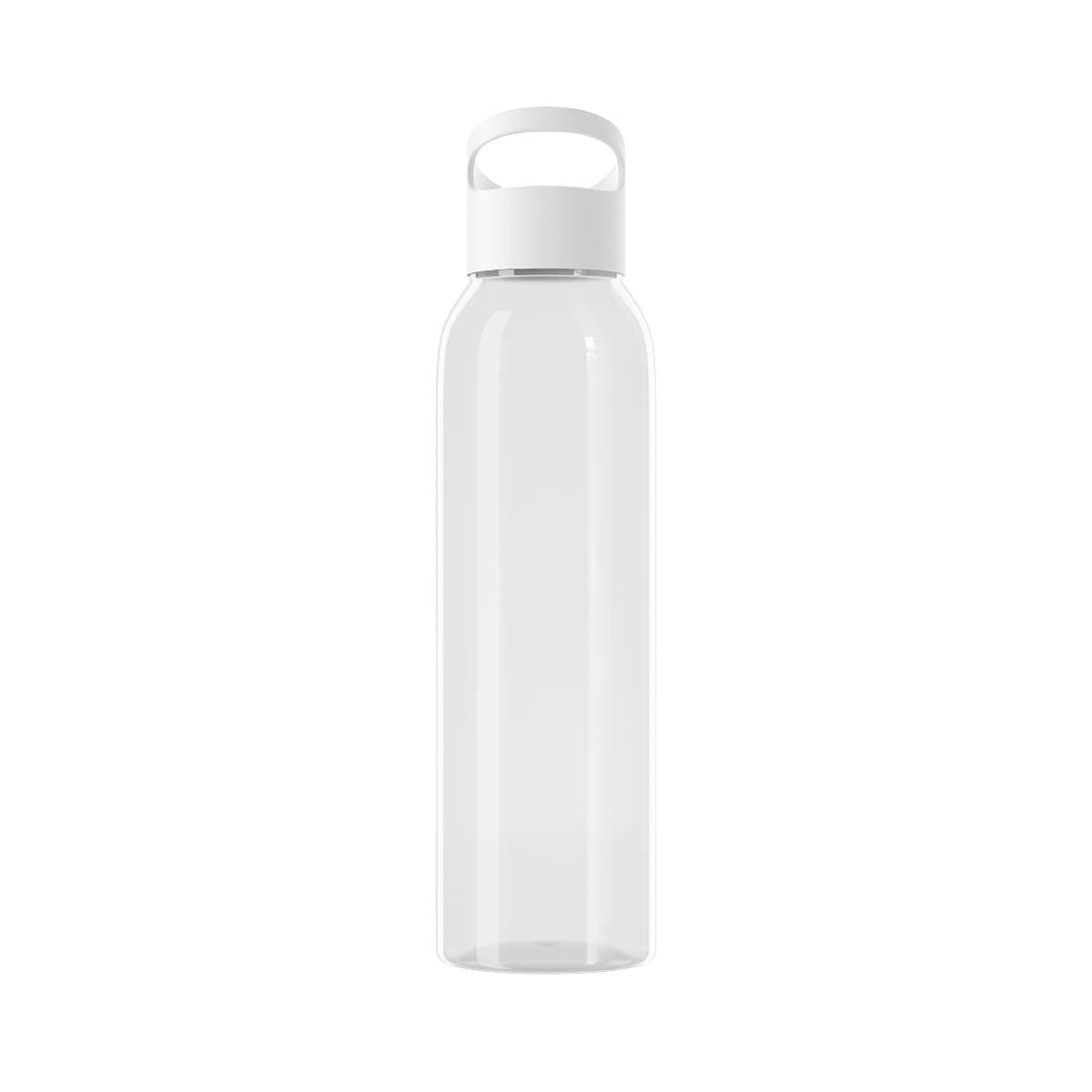 Plain white sky water bottle, front view