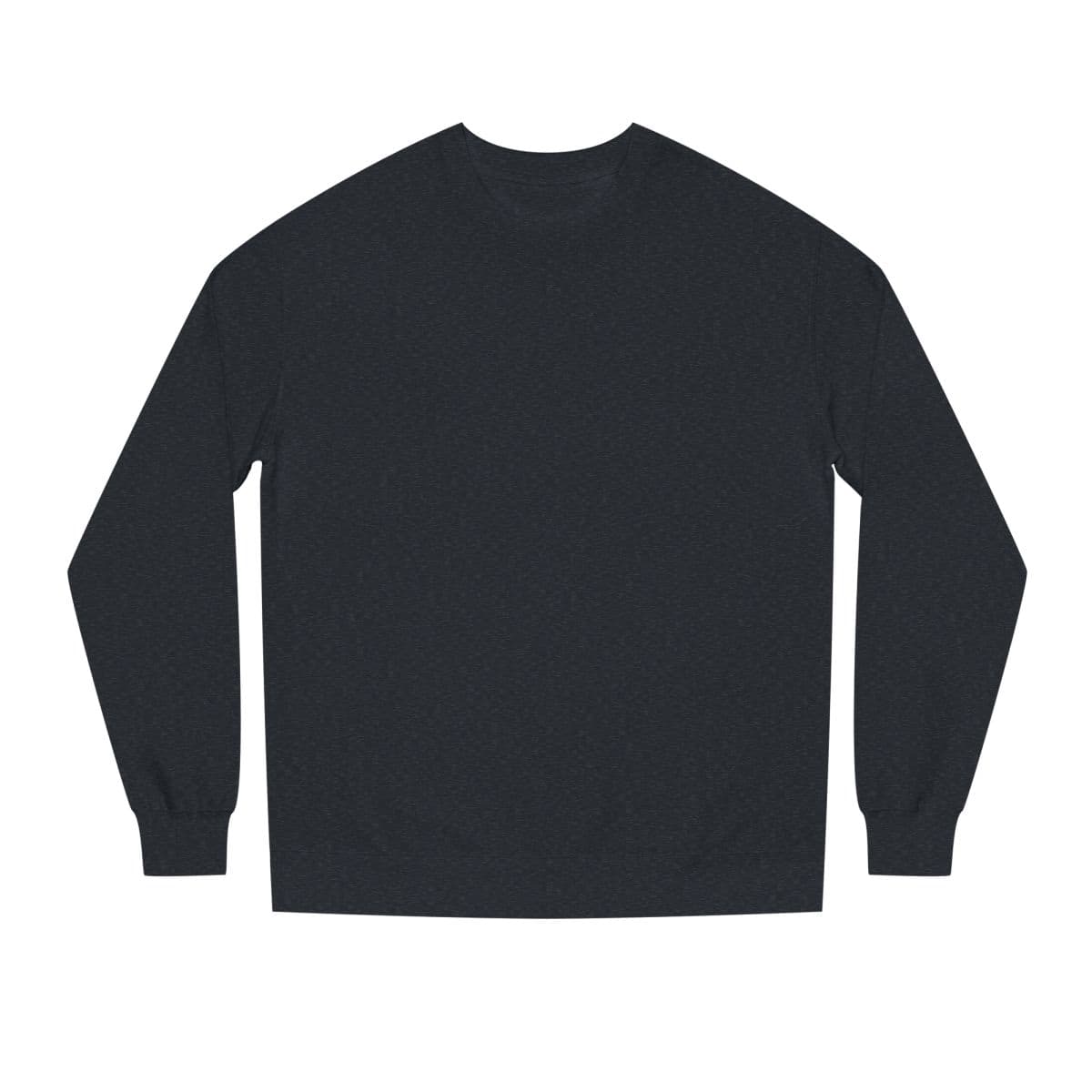 Plain charcoal heather unisex crew neck sweatshirt, front view