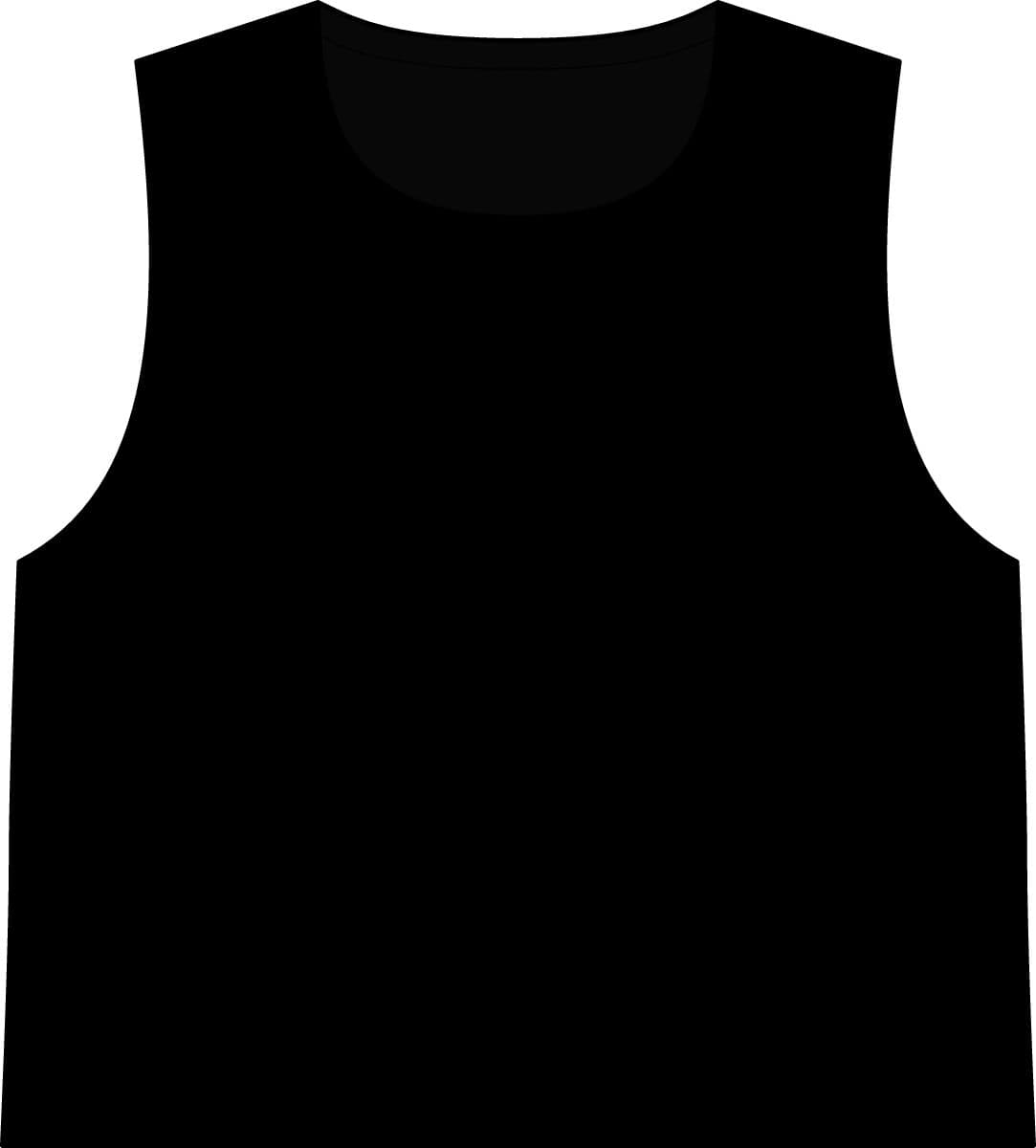 Plain black women's festival crop tank, front view