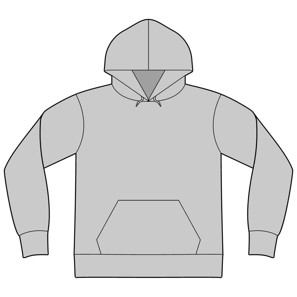 Plain heather grey unisex malibu hoodie sweatshirt, front view