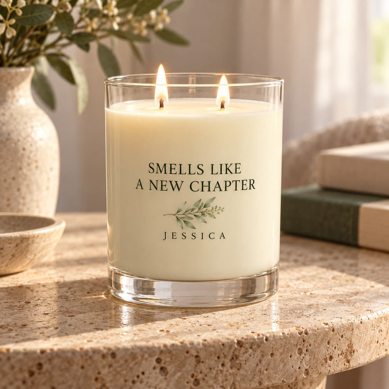 Custom 11 oz Full Glass Scented Soy Candle with Your Photo or Text