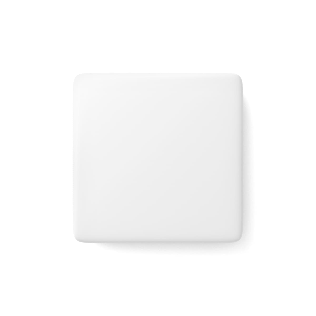 Plain white porcelain magnet, square, front view