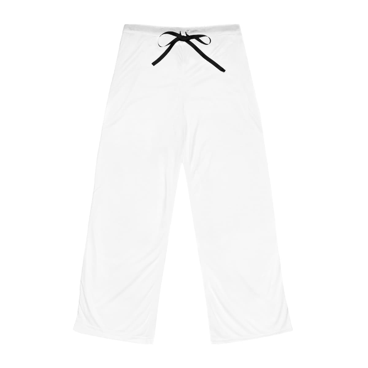 Plain white stitching women's pajama pants (aop), front view