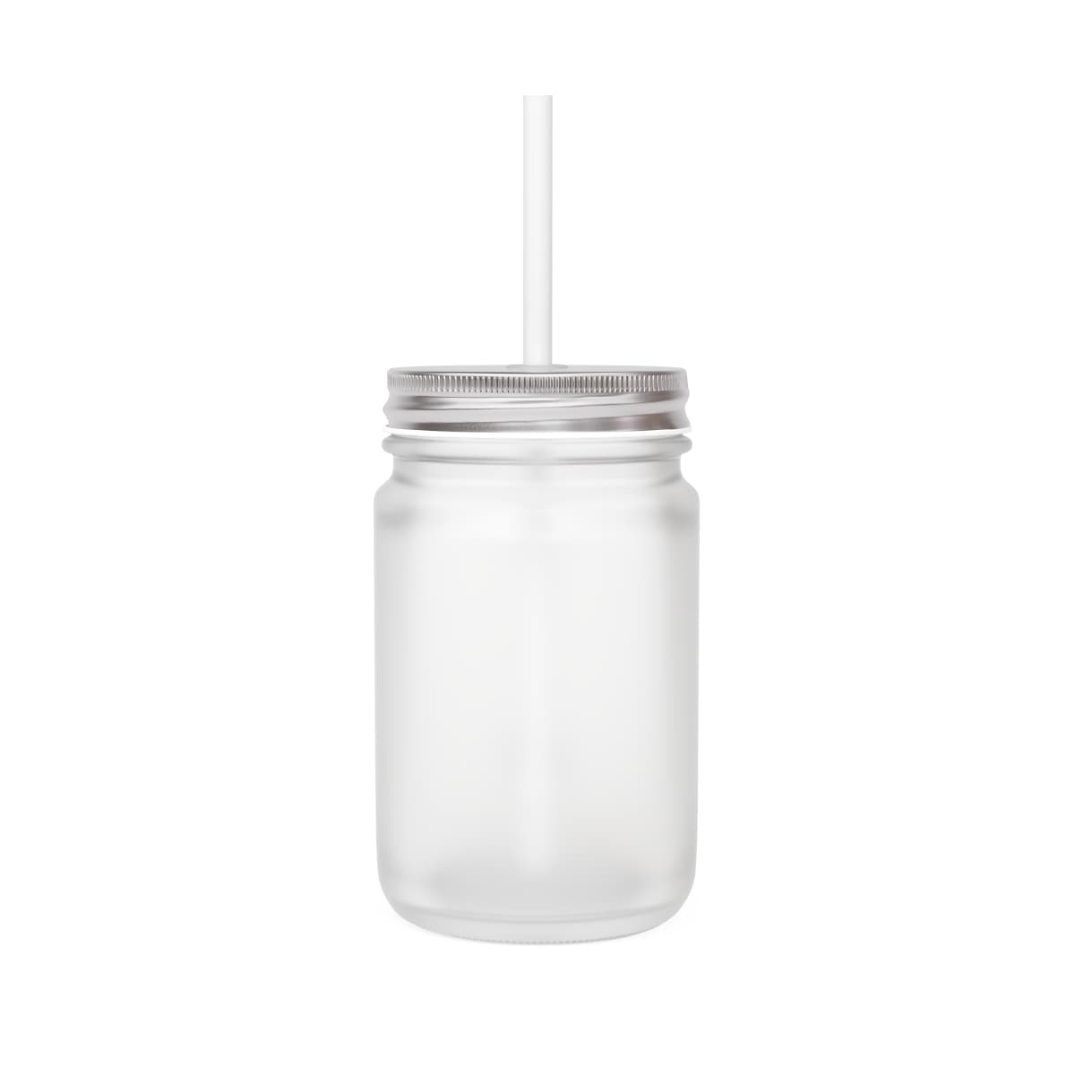 Plain transparent mason jar, front view