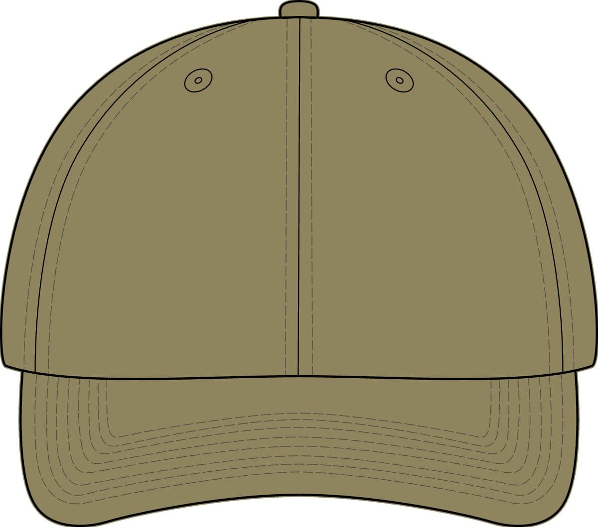 Plain loden sustainable ashland dad hat, front view