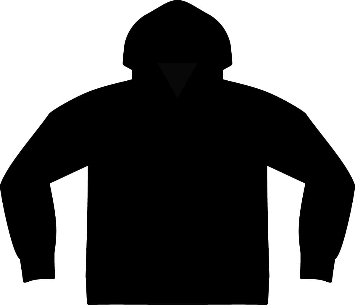 Plain black unisex epic fleece pullover hooded sweatshirt, front view