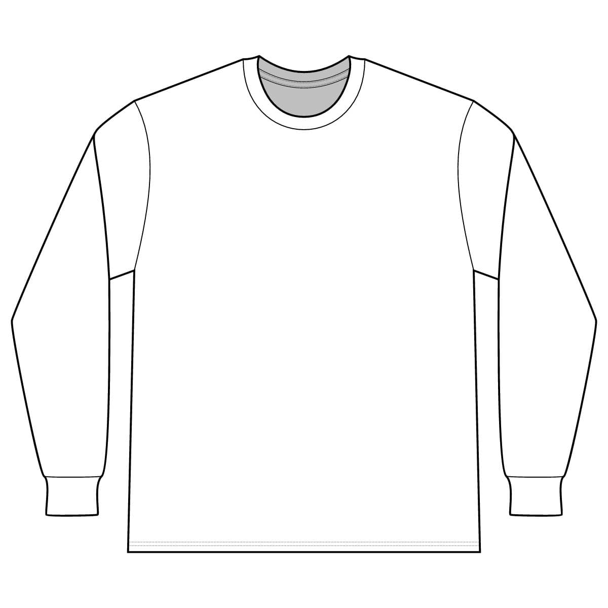 Plain white unisex epic long sleeve t-shirt, front view
